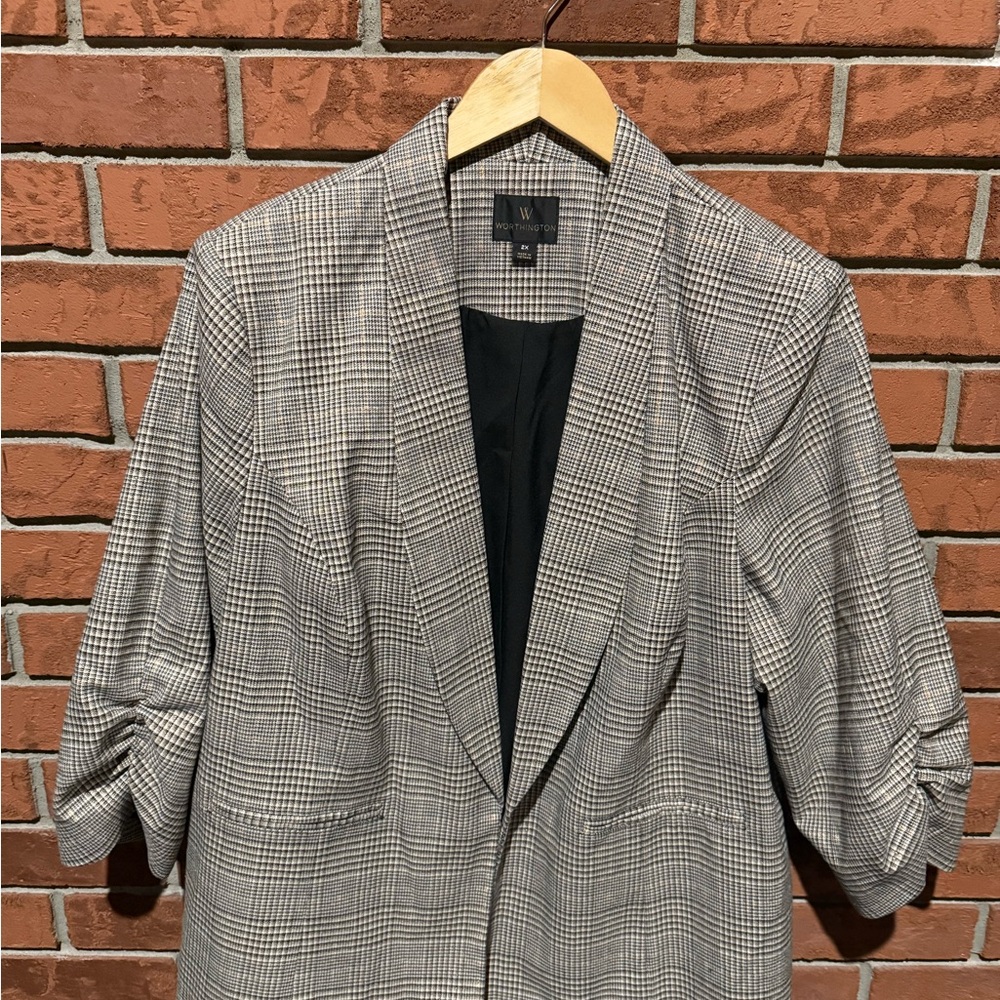 Gray Plaid Blazer